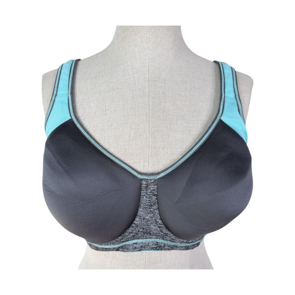 Freya Active Sonic High Impact Underwire Sport Bra sz 36G * Gray & Blue Sports